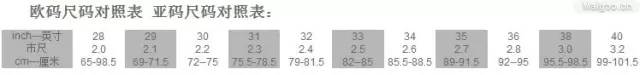 男士裤子尺码怎么算,身高体重尺码对照表,男士裤子尺码