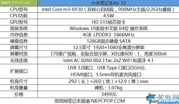 小米笔记本air12详细参数,小米Air 12评测,主打便携轻办公