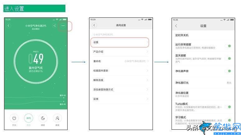 小米空气净化器2使用方法,净化器智能操作使用介绍