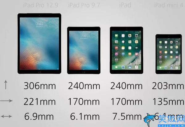 iPad数字系列尺寸对比,苹果平板系列产品的历史回顾